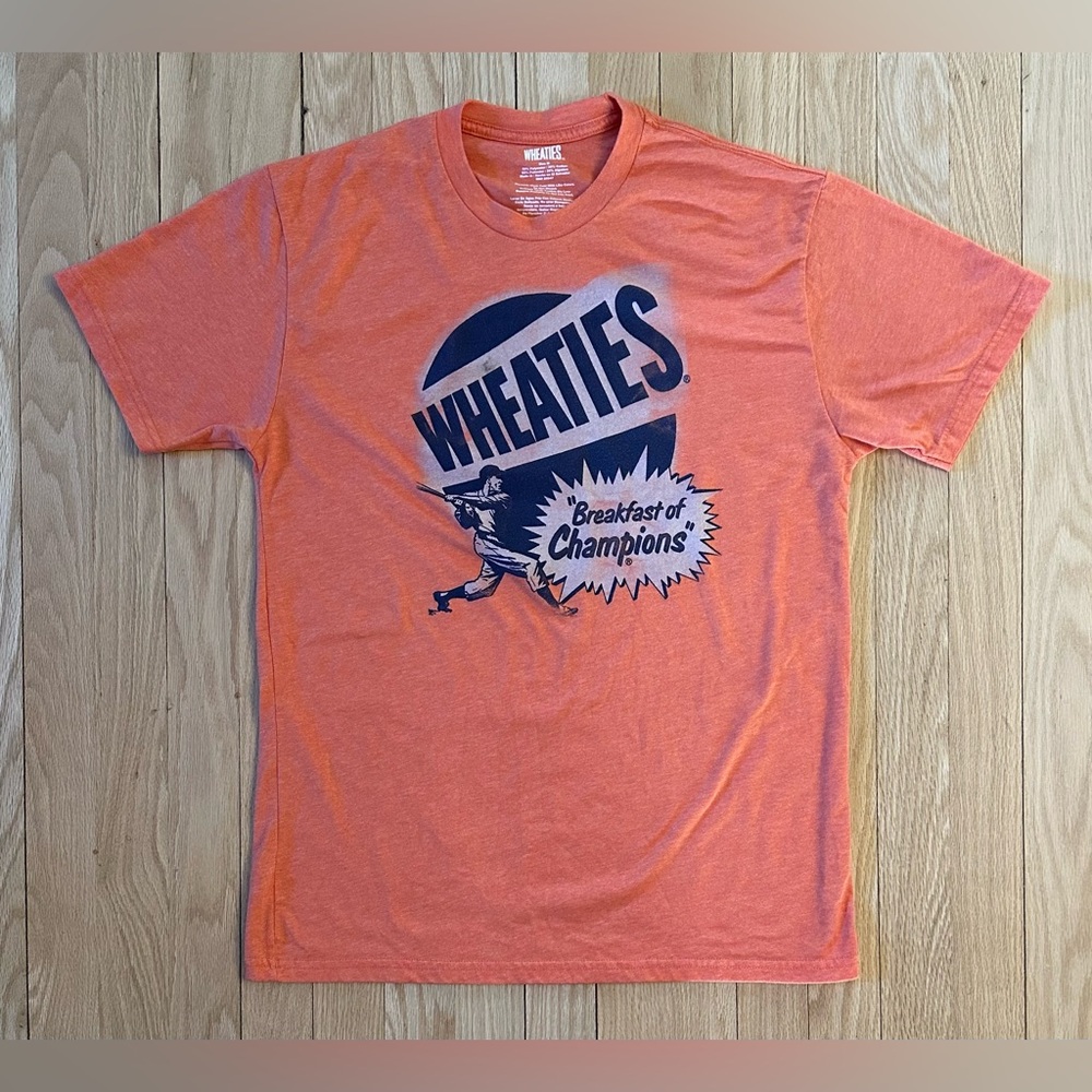 Wheaties Breakfast of Champions Orange Short-Sleeved T-Shirt, Size Medium